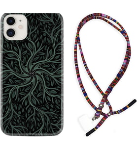 Apple iPhone 11 12 13 Mini Kılıf Boyun Asklı Rasta Silikon Sarmaşıklar 1675