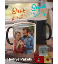Kişiye Özel Resimli 2 Fotoğraflı Baskılı Sihirli Kupa Bardak Hediyelik