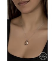 Union Swarovski Crystal Kadın Oval Top Zincirli Özel Kesim Gümüş Kolye