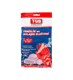 TGB Mutfak Bulaşık Temizlik Ev İş Eldiveni - Kırmızı - No: 8 / Medium - 1 Çift Paket