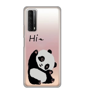 Huawei P Smart 2021 Uyumlu Sevimli Panda Desenli Şeffaf Telefon Kılıfı