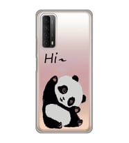 Huawei P Smart 2021 Uyumlu Sevimli Panda Desenli Şeffaf Telefon Kılıfı