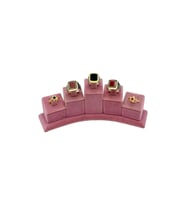 5 Li Grup Yüzük Standı Oval Süet Pembe