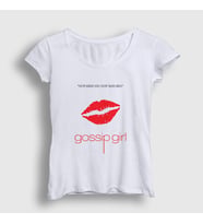 Presmono Kadın Beyaz Nobody Dizi Gossip Girl T-Shirt 481141tt (Beyaz)