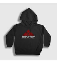 Presmono Unisex Çocuk Siyah Skynet Film The Terminator Kapüşonlu Sweatshirt 254968tt