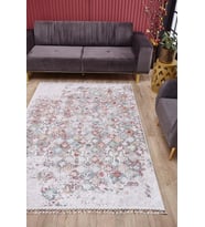 Dijital Kaymaz Yıkanabilir Krem Eskitme Salon Halısı Mutfak Halısı Koridor Halısı Yolluk HLN5006