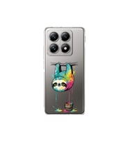 Xiaomi Mi 14T ile Uyumlu Splash Tembel Hayvan Tasarımlı Şeffaf Silikon Kılıf