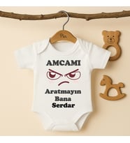 Pia Baby B32 %100 Pamuk Amcamı Aratmayın Bana Yazılı Tasarlanabilir İsme Özel Bebek Body (Ekru)