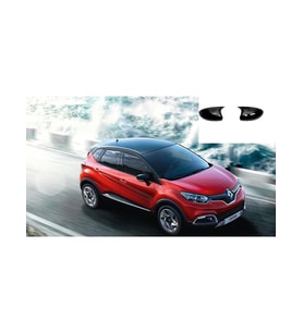 Renault Captur 2013-2019 Uyumlu Batman Parlak Siyah Ayna Kapağı