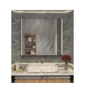 Berlin Çif Kapaklı Aynalı Banyo Dolabı MDF
