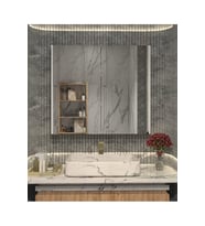 Berlin Çif Kapaklı Aynalı Banyo Dolabı MDF (Beyaz)