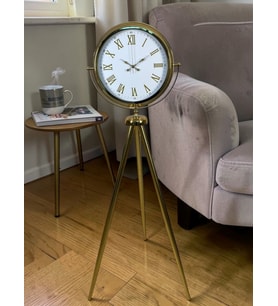 River World Ayaklı Saat Tripod Gold Roma Rakamlı Elite