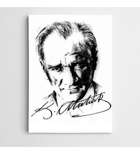 Atatürk İmza Kanvas Tablo
