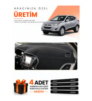 HYUNDAİ TUCSON (2009-2015) Uyumlu Torpido Koruma Örtüsü Oto Kılıfı - Siyah Gri