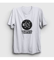Presmono Unisex Siyah Logo 5 Seconds Of Summer T-Shirt