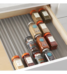 SpiceLiner Baharat Rafı Çekmece Düzenleyici (Universal Fit 10' Rulo), Gri