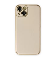 Apple İphone 14 Plus Kılıf Coco Deri Silikon Kapak - Gold