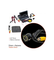 Araç içi arka kamera araba kamerası LCD Ekran (4,3 inç - Katlanır) + Kamera (18,5cm) 640X480