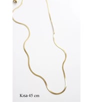 İnce İtalyan Zincir Çelik Kolye (45cm) - Altın