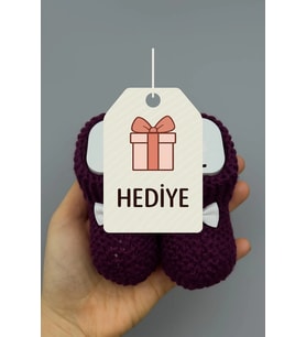Patik Hediyeli 5 Parçalı Puantiye Baskılı Hastane Çıkışı (Kırmızı)