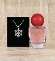 Işıltılı Zarafet Hediye Kutusu (Rebul Scarlet EDP 50 ml & Kar Tanesi Kolye Hediye Seti)