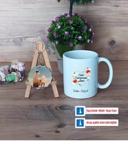 Anneye Doğum Günü Hediyesi Kupa Bardak Beyaz ve Fotoğraflı Ahşap Anahtarlık Hediye (Model 1)