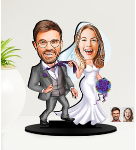 Kişiye Özel Karikatürlü  Sevgililer Günü Hediyesi   MDF Biblo