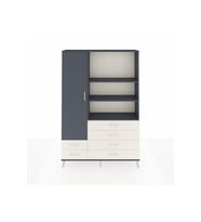 Arges Dolap 7 Raflı 6 Çekmeceli Tek Kapaklı  132x30x195 Antrasit-Antrasit/Aytaşı