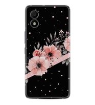 TCL 303 Kılıf Resimli Desenli Baskılı Silikon Siyah Şerit Mermer 1298
