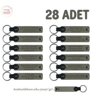 Kül Gri & Gri, Emlakçılara Özel Anahtarlık, Müşterilerinize Hediyelik Promosyon, 28' li Set