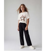 LCW Kids Siyah Wideleg Kız Çocuk Jean Pantolon