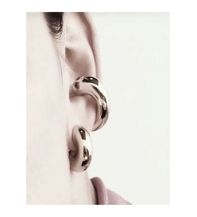 Chunky Earcuff Bombeli Earcuff Silver Renk (Çok Renkli)