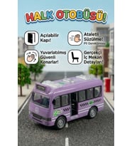 Oyuncak Otobüs Kapıları Açılabilen Sürtmeli Pilsiz Güvenli Minibüs Araba