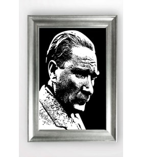 Gümüş Çerçeveli Atatürk Tablo cv1084