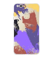 Huawei P10 Lite Uyumlu Kapak Brush Stroke Tasarımlı Şeffaf Silikon Kılıf