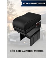 clio 4 sporttourer kol dayama geniş model Siyah Lüks Yastıklı Deri