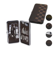 12 PCS - GÜMÜŞ MANİKÜR - PEDİKÜR SETİ RENKLİ DESENLİ - CÜZDAN MODELİ ÇANTALI (5343)