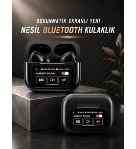 Bluetooth Kulaklık Kablosuz Ekranlı Anc/enc Destekli Dokunmatik