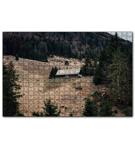 Cakapuzzle Ormanlar Arasındaki Yalnız Kulübe Puzzle Yapboz MDF (Ahşap) (120 Parça)