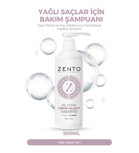 Zento Oıl Detox Sebum Balance Yağlı Saçlar İçin Bakım Şampuanı 500 ml 8680671069463