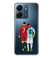 Xiaomi Redmi 13C Uyumlu Lionel Messi ve Cristiano Ronaldo Desenli Şeffaf Telefon Kılıfı