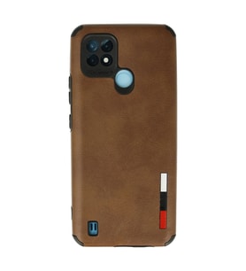 Realme C21 Kılıf Loop Deri Silikon - Kahverengi