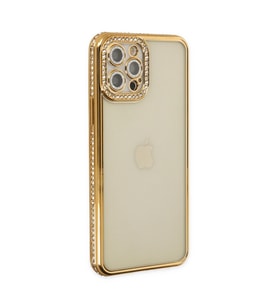 Iphone 12 Kılıf Joke Taşlı Silikon - Gold