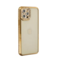 Iphone 12 Kılıf Joke Taşlı Silikon - Gold