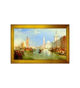 Manzara Temalı Kanvas Tablo 50 x 70 cm Gold Çerçeve
