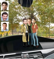 Kişiye Özel Karikatürlü Ahşap Araba Dikiz Ayna Süsü Erkek Arkadaşlar Kankiler-1