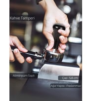 Tamper Aluminyum Saplı Paslanmaz Tabanlı Kahve Tamperi 58 mm