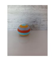 Amigurumi Organik Örgü Çıngıraklı Top Mavi