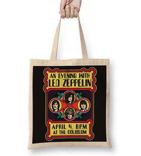 Led Zeppelin Banda Bez Çanta Uzun Saplı
