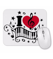 I  Love Music Muziği Seviyorum Müzik Mouse Pad